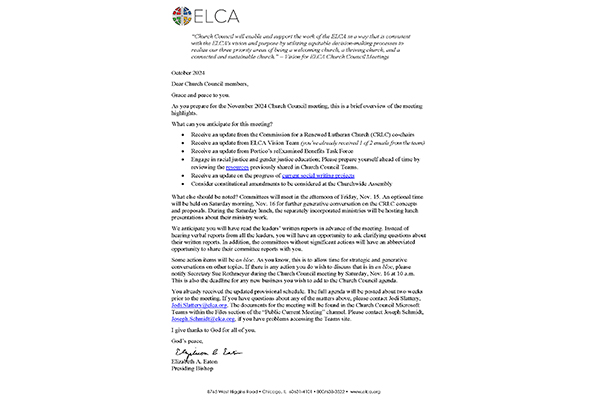 Church Council Exhibits Nov 14-17, 2024