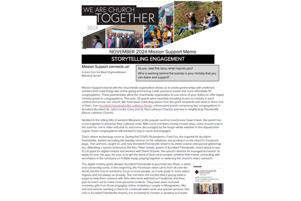 Mission Support Memo – November 2024