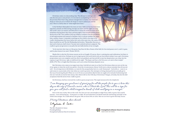 Christmas 2018 Message