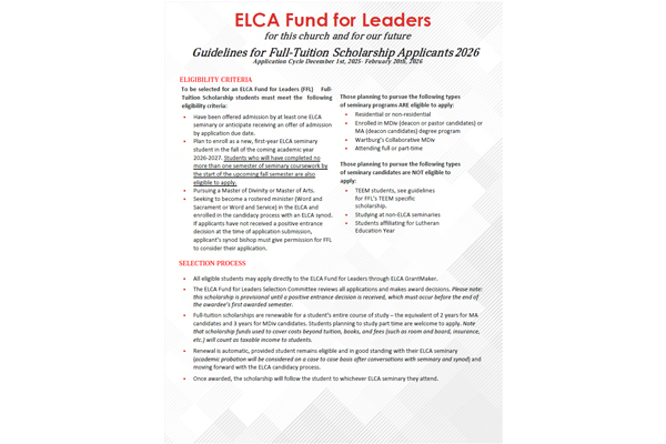 Guidelines for Full Tuition Scholarship