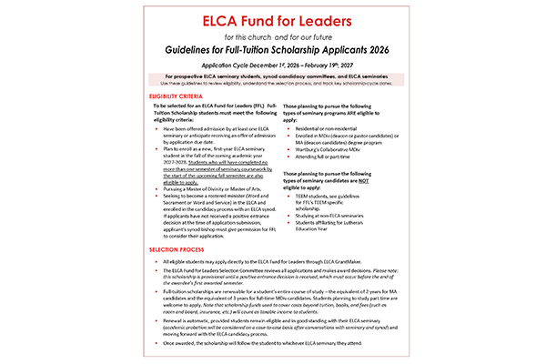 Guidelines for Full Tuition Scholarship