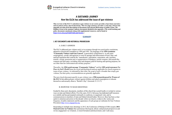 A 60-Day Journey Toward Justice in a Culture of Gun Violence Overview