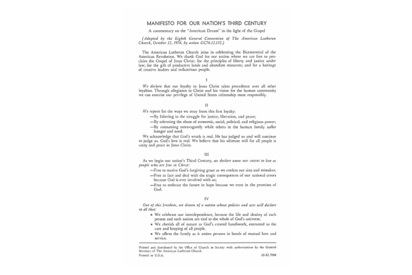 ALC Manifesto for our Nation’s Third Century