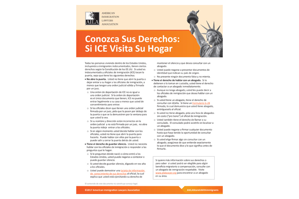 Conozca Sus Derechos en Casa