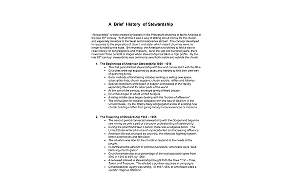 A Brief History of Stewardship