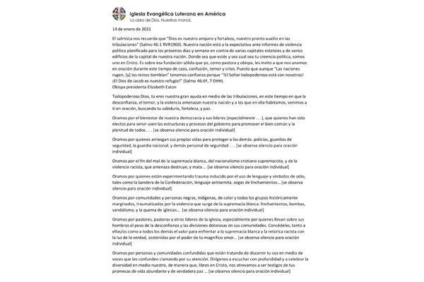 A Call to Prayer – 2021 (Spanish)