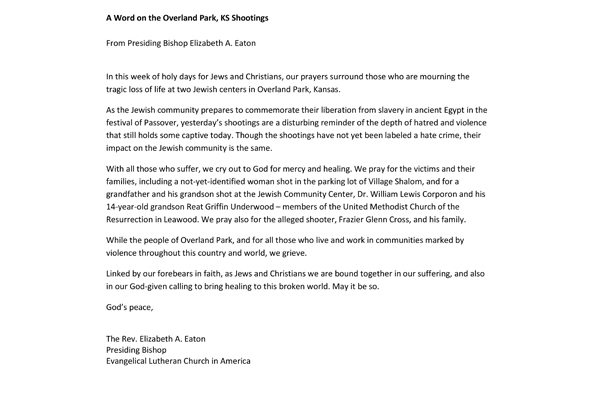 A Word on the Overland KS Shooting