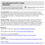 Anti-Sweatshop Purchasing Policy Guide