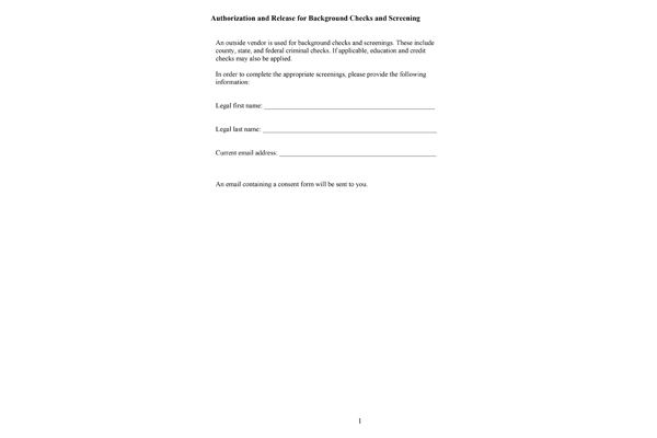 App A – Background Check Form