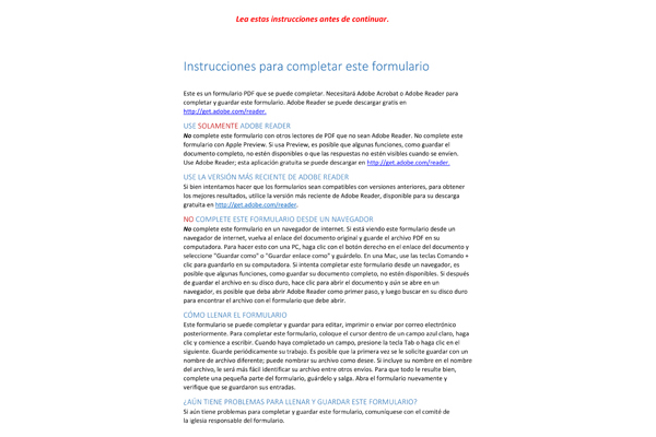 Approval Information Form (Spanish)