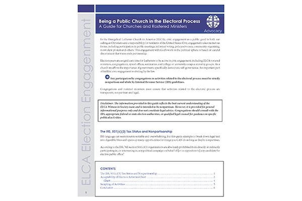 Guidance for churches and clergy participating in the electoral process