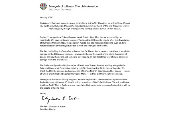 Letter on Puerto Rico