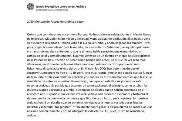 Easter 2020 Message (Spanish)