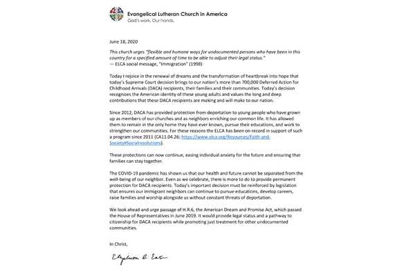 Response to Supreme Court DACA decision