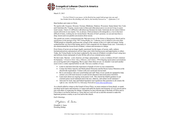 ELCA Message on Racial Justice