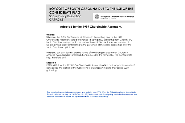 Boycott South Carolina SPR99