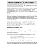 Brief Guide for Archives of Congregations