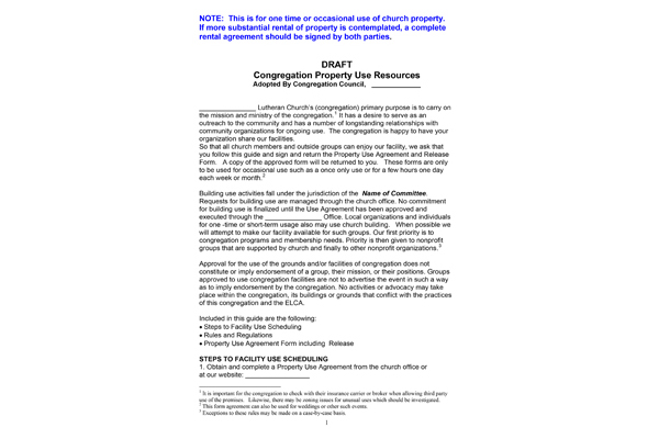Resource: Building Use Agreement (Word)