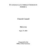 Church Council Minutes September 27