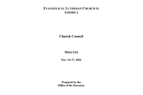 Church Council Minutes Nov. 14-17, 2024