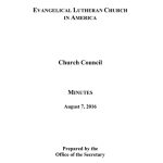 Church Council August 7