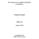 Church Council Aug. 4 2019 - Minutes