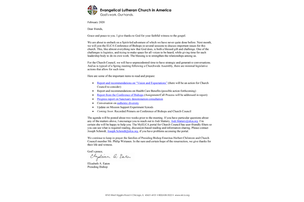 Church Council Exhibits March 5-8, 2020