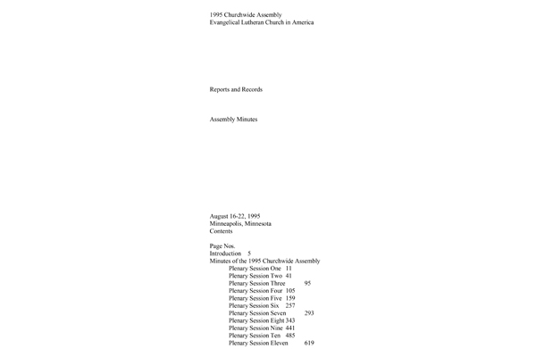 1995 Actions of the Churchwide Assembly