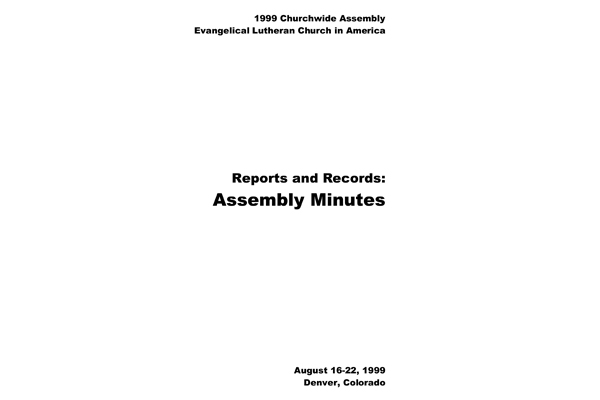 1999 Actions of the Churchwide Assembly