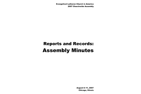 2007 Actions of the Churchwide Assembly