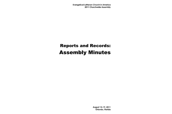 2011 Actions of the Churchwide Assembly