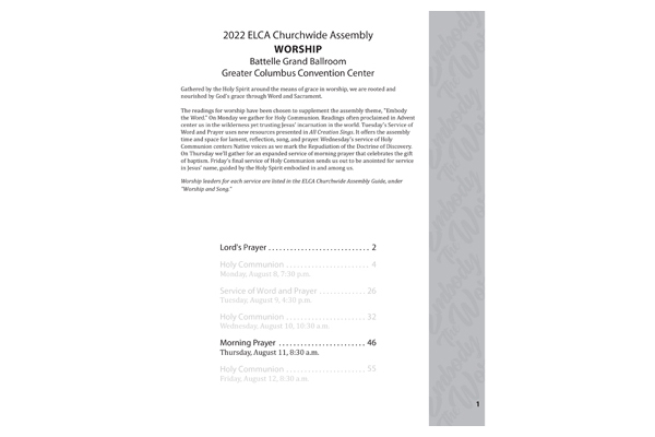 Worship – Thursday – Morning Prayer