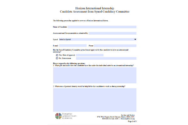 Candidacy Committee Recommendation Form
