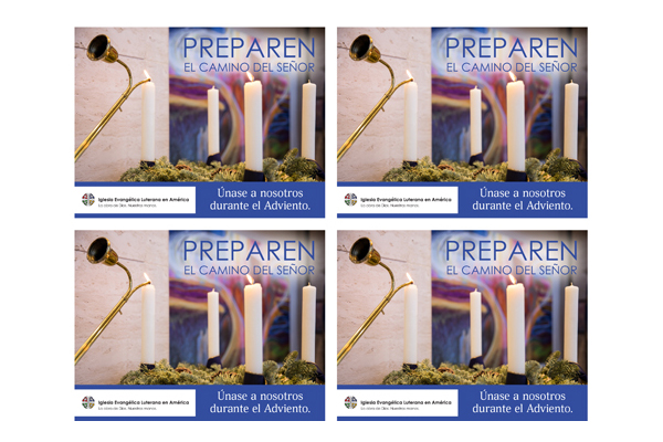 Candle Prepare Advent Postcard 4up fillable -Spanish
