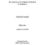 Church Council Minutes August 11-14