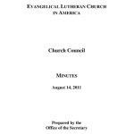 Church Council Minutes August 14