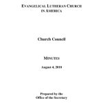 Church Council Minutes August 4