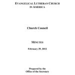 Church Council Minutes February 29