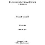 Church Council Minutes July 28