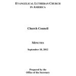 Church Council Minutes September 18