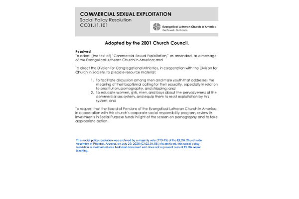 Commercial Sexual Exploitation SPR01