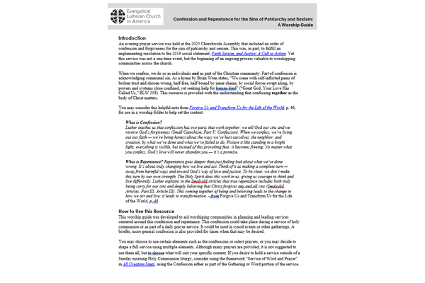 Worship Guide: Confession and Repentance for the Sins of Patriarchy and Sexism (PDF)