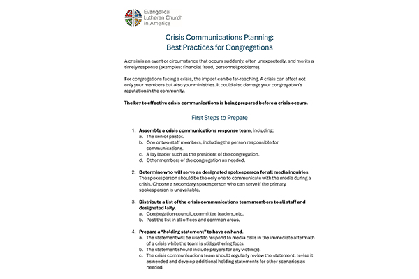 Crisis Communication for Congregations