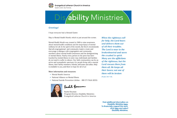 Disability Newsletter – Spring 2017