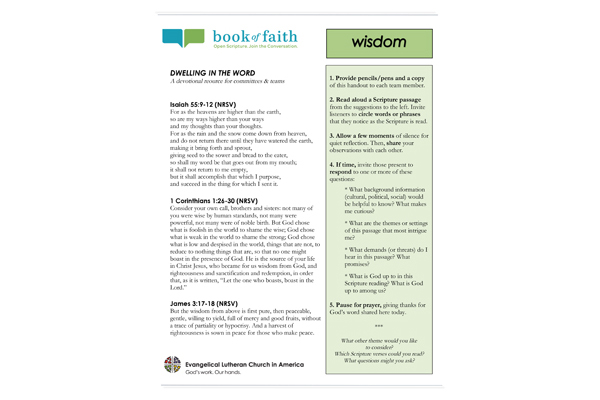 Dwelling in the Word – WISDOM