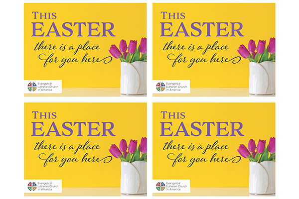 Easter Tulips Postcard 4 Up