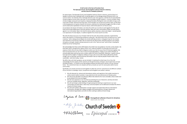 ELCA, Episcopal, Church of Sweden – Statement