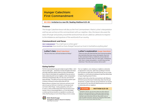 Hunger Catechism: 1st Commandment