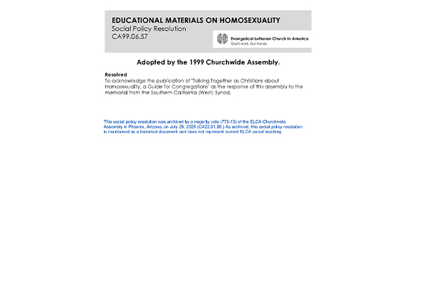 Education Materials Homosexuality SPR99