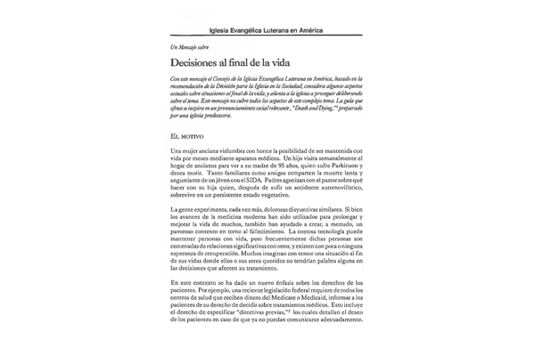 End-of-Life Decisions (Spanish)